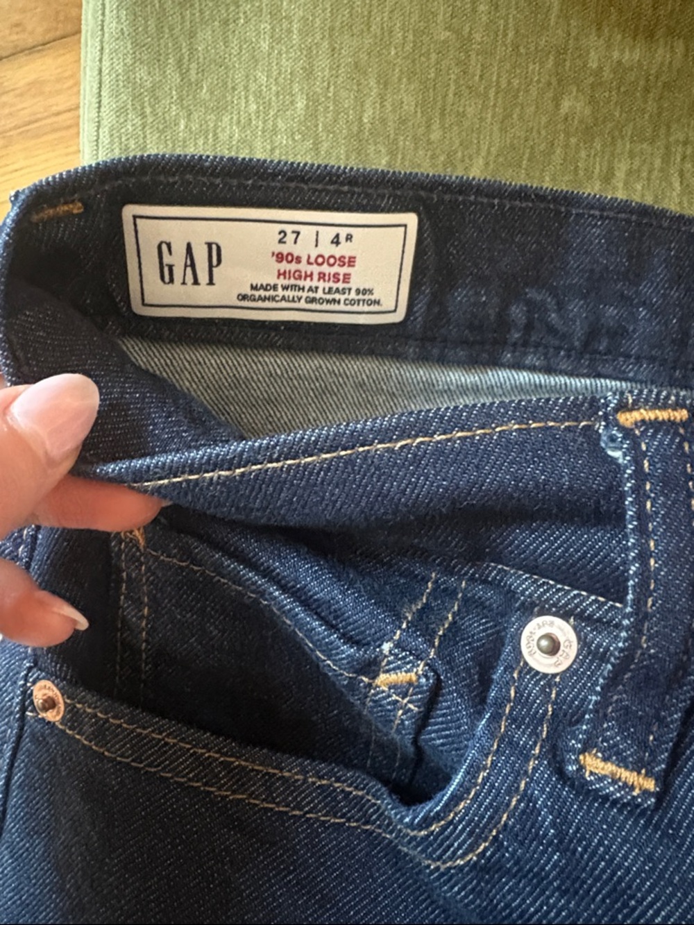 GAP Dark Indigo Denim Jeans with Contrast Stitching